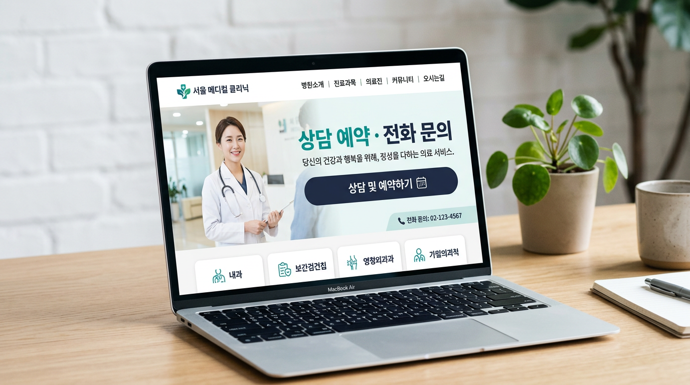 병원 랜딩페이지 UI 목업