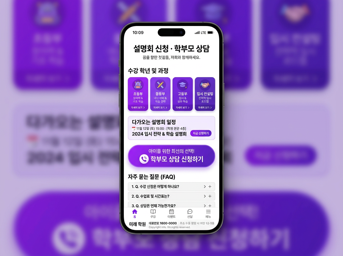 학원 설명회 랜딩 시안 A