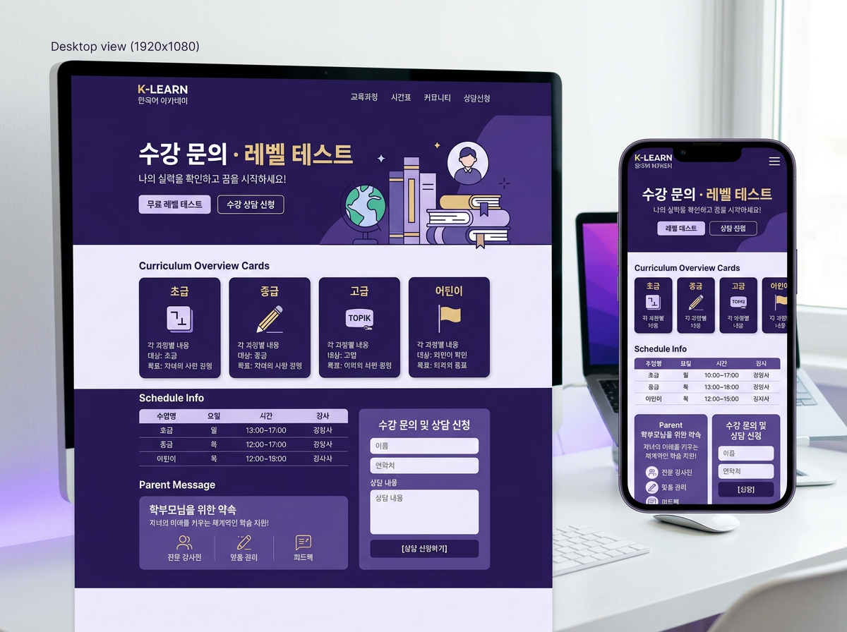 학원 설명회 랜딩 시안 B