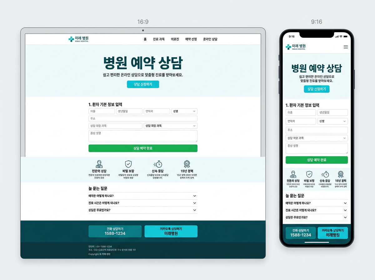 병원 예약 랜딩 시안 B